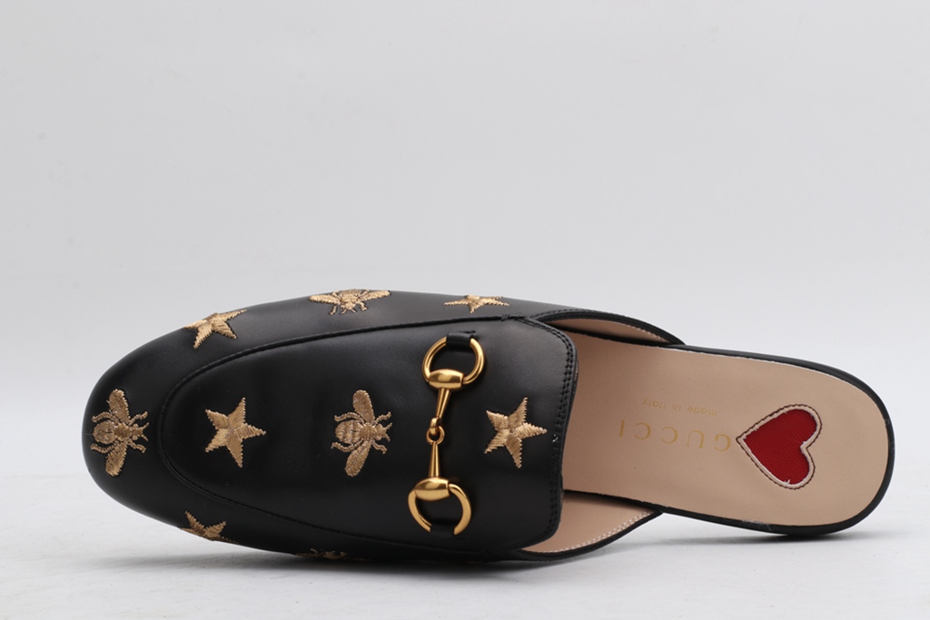 Princetown embroidered leather slipper